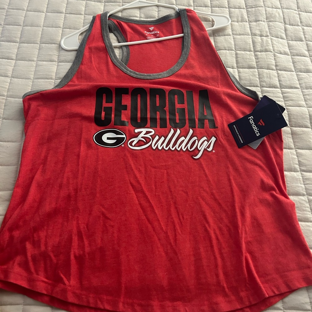 Fanatics Red and Gray Georgia Bulldogs Tank Top